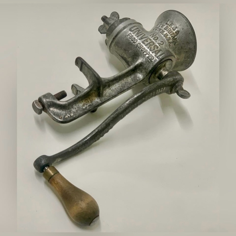 Antique 1899 Patented L F & C Universal #2 Solid Metal Meat Grinder Food Chopper